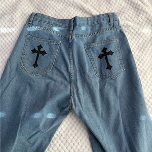 Classic Blue Distressed Women Jeans